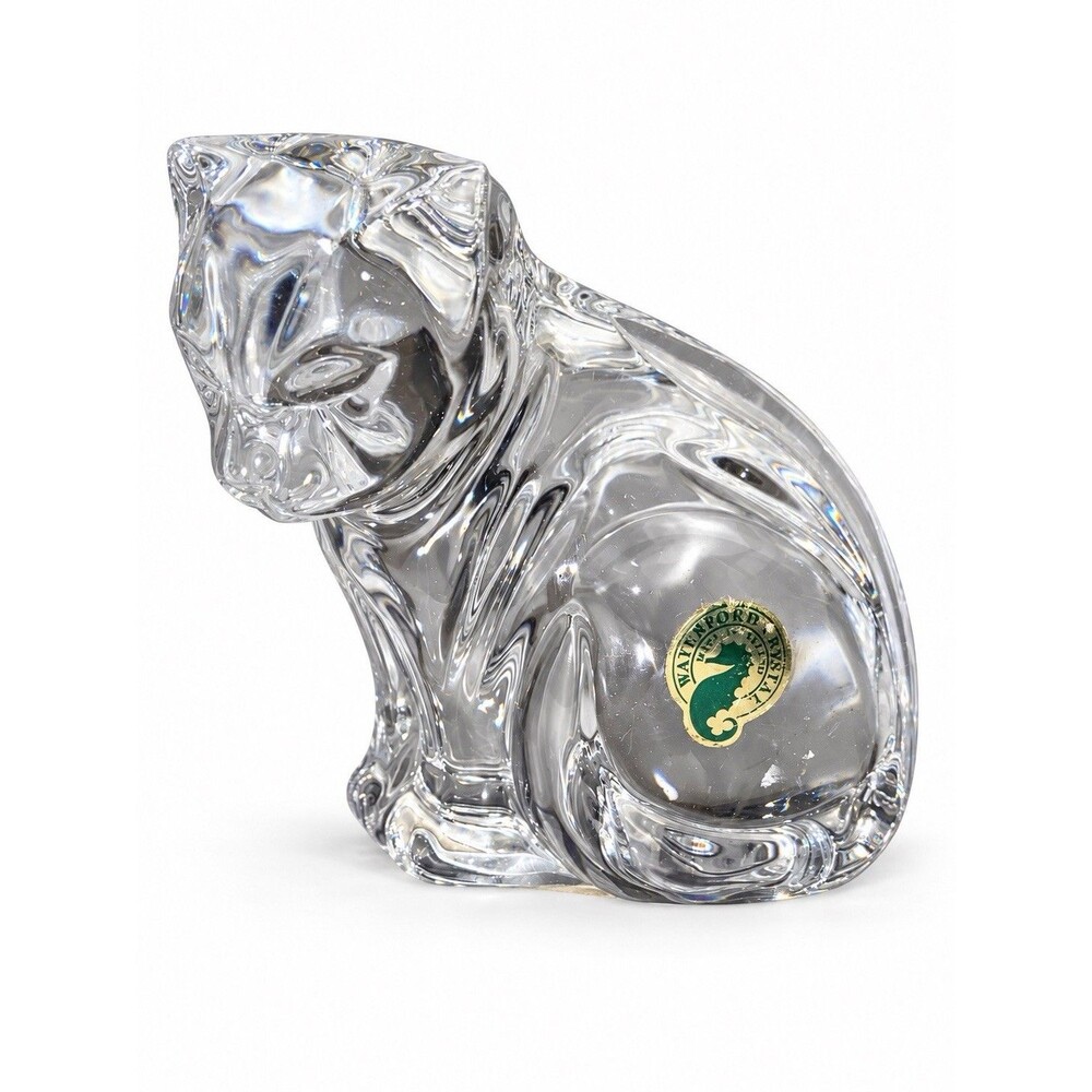 Waterford Crystal Cat Looking down NWT